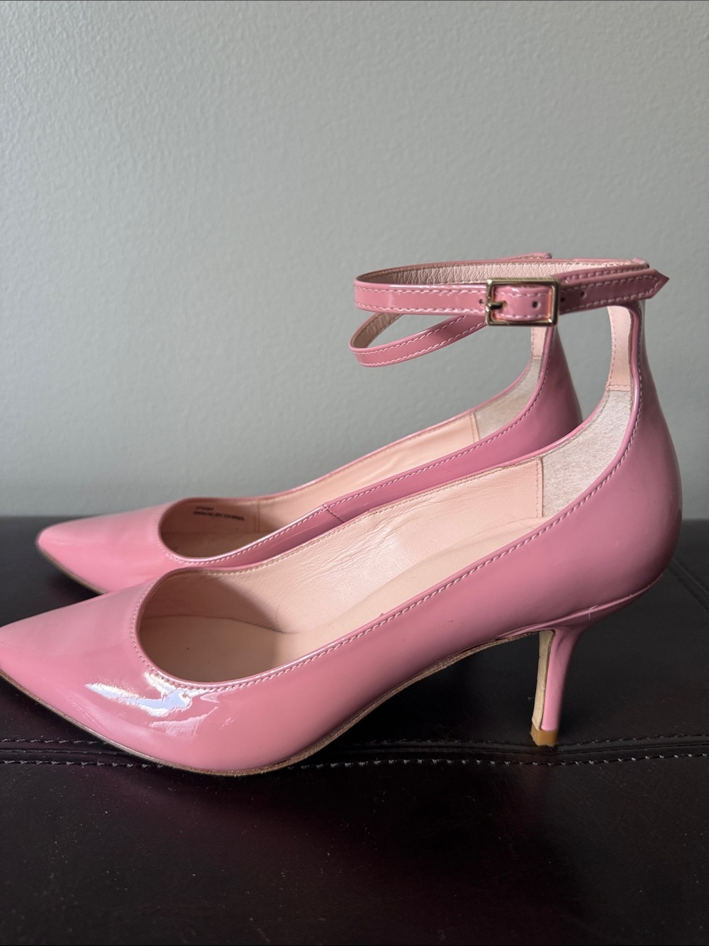 kate spade Pink Patent Leather Pointed-Toe Ankle-Strap Pumps - Picture 2 of 5
